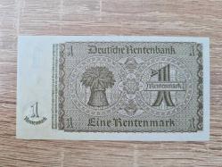 Almanya – Deutsche Rentenbank – 1 Rentenmark (Rentenbankschein, 1937/38) – Kuru Mühürlü – AU/UNC