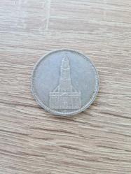 Almanya 1935 – 5 Reichsmark “Potsdam Garnizon Kilisesi” (%90 Gümüş, 13.99 g) • Orijinal