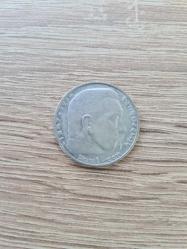 Almanya 1939 – 2 Reichsmark Hindenburg (%62,5 Gümüş, 8.01 g) • Orijinal