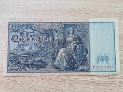Alman İmparatorluğu – 100 Mark “Reichsbanknote” (1908/1910 Tipi) • Orijinal • Büyük Mavi Seri • F/VF