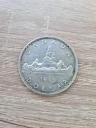 1959 Kanada 1 Dolar “Voyageur” – %80 Gümüş (0.600 oz) – Elizabeth II – Orijinal