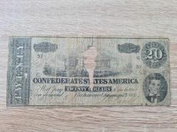 ÇOK NADİR -İkili Lot — ABD Kâğıt Para Tarihi: Ohio Rail Road $2 “Obsolete Scrip” (c.1838–40’lar, RW&H gravür) + Confederate States of America $20 (1864, mavi arka) | Orijinal | Tarihî belge