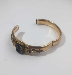 Antika Victorian Altın Dolgu (Gold Filled) Sardonyx Roma Askeri Cameo Bilezik