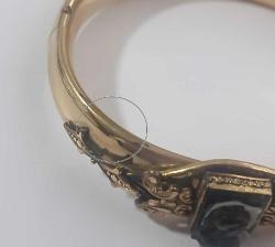 Antika Victorian Altın Dolgu (Gold Filled) Sardonyx Roma Askeri Cameo Bilezik