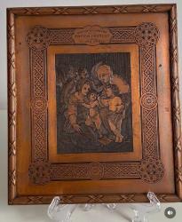 Louvre Müzesi eseri Sainta Familla NADİR koleksiyonluk bakır gravür