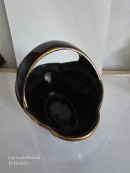 Kobald mavisi sepet formunda şekerlik. Y:15 cm.