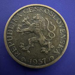 Çekoslavakya 1 Korun 1957. Alüminyum Bronz. 23 mm Çap.