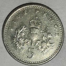 İNGİLTERE  1991    5  PENCE