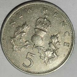 İNGİLTERE  1969    5  PENCE