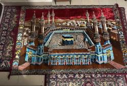 Antika duvar halısı 45 Yıllık duvar halısı Kabe desenli 180x120cm Yırtığı söküğü yok