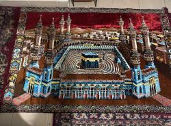 Antika duvar halısı 45 Yıllık duvar halısı Kabe desenli 180x120cm Yırtığı söküğü yok
