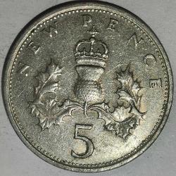 İNGİLTERE  1970    5  PENCE