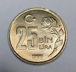 1998 MADENİ 25 BİN LİRA ÇİL