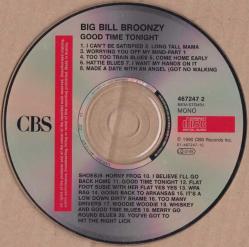 1990 BASKI NADİR Big Bill Broonzy – Good Time Tonight BLUES CD