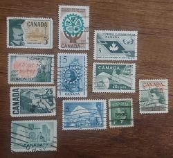 Kanada damgalı pul lotu