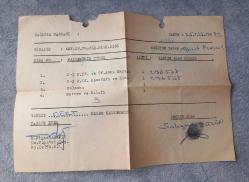 1989 TARİHLİ ASKERİ MALZEME DAĞITIM EVRAĞI. KONDİSYON YÜKSEK KOLEKSİYONLUK NADİR