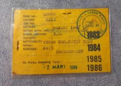 1986 TARİHLİ SARI BASIN KARTI.  KONDİSYON YÜKSEK KOLEKSİYONLUK NADİR