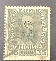 Avusturya Pulu - Österreich Austria Stamp - Postadan Geçmiş Pul Filateli - Damgalı - İMPARATOR FRANZ JOSEPH TEMALI PUL, 35 PARA - YABANCI PULLAR - NOSTALJİK DOĞUM GÜNÜ HEDİYESİ