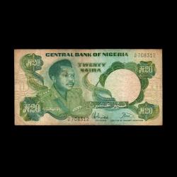NİJERYA (1984-2000) - 20 Naira (Temiz 6,0/10)