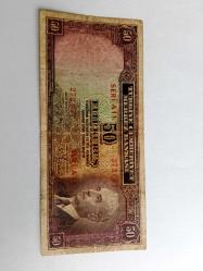 2. EMÜSYON ..İNÖNÜ 50 KŞ.....BATAN GEMİ..