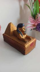 vintage antik mısır heykeli taş biblo & 15 x 10 x 7 cm