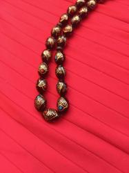 Kuka tespih  imame alpaga mercan ,firuze ve  bronz kakma usta işi tespih uzunluğu imame hariç 30 cm  habbe büyüklüğü 12 mm usta işi