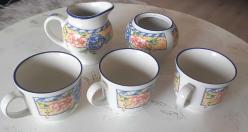 GEORGE TABLEWARE ÇAY VE SÜT TAKIM PARÇALARI.  SÜRAHİ, ŞEKERLİK VE 3 ADET FİNCAN.  KONDİSYON YÜKSEK KOLEKSİYONLUK NADİR