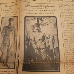 LOZAN ANLAŞMASININ HABERİ GAZETE. OSMANLICA. İSMET PAŞA RESİMLİ. HALİYLE.
