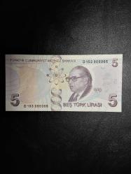9. EMİSYON 5 TÜRK LİRASI D 153 966966 ( VARYETE )   ÇİL TCM 4500