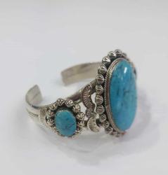 Vintage 925 Gümüş Arizona Turkuazı Bileklik Bilezik RICHARD BEGAY Navajo Amerika