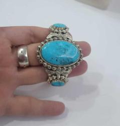 Vintage 925 Gümüş Arizona Turkuazı Bileklik Bilezik RICHARD BEGAY Navajo Amerika