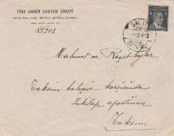 1932 TÜRK ANONİM ELEKTRİK ŞİRKETİ ANTETLİ VE GALATA DAMGALI ŞEHİRİÇİ GÖNDERİLMİŞ ZARF.