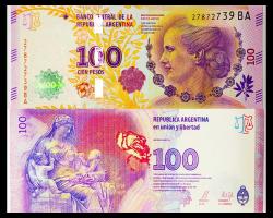 Arjantin 100 Pesos 2012-2015 Hatıra Para..