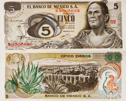 1972 Mexica 5 Pesos..