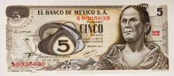 1972 Mexica 5 Pesos..
