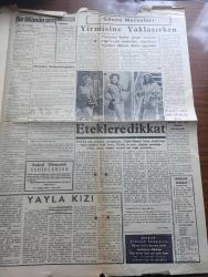 Ankara Telgraf Gazetesi - 13 Eylül 1954 - etiket mecburiyeti iyi bir şey olmuştur Ankara telgraf Başmakale - Celal Bayar yurda döndü fotoğraf - İngiliz elçisi ile görüştü - elektrikli trenler için teklif yapıldı - Belediye zabıta talimatnamesi ve maçlar - Galatasaray ve Ankara maçları fotoğraf - Hacettepe takımı fotoğraf - Uzakdoğu'da Çetin savaşlar oluyor - beşiktaş İzmirspor karşısında galip - sihirbazlık hokkabazlık sanatını öğretiyorum yazan Ahmet Nuri Çağıran yazı dizisi - fotoğraf modelciliğinden televizyon yıldızlığını ateşli Jeanud Carmen - evlilik ve dejenere kadın tipi yazan Şahap Gensoy - diş tabibi Sait Kut - Türkiye İş Bankası - bir ölümün sırrı yazan Jacgues Decrest yazı dizisi - Ankara radyo programı - yayla kızı yazan Aka Gündüz Yazı Dizisi - cemiyet hayatı - Rapid'in eski beki Meckele göre Ruslar çok seri futbol oynuyorlar - Jeep - Galatasaray Çetin bir karşılaşmadan sonra hacettepe'yi 2 1 yenebildi - Fenerbahçe 3 Havagücü 1 fotoğraf -  Ercüment Kahyaoğlu