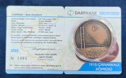 2022 1915 Çanakkale Köprüsü Darphnane Bronz Hatıra Parası