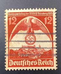 Almanya Pulu - Germany Stamp - Postadan Geçmiş Pul Filateli - DAMGALI- Kartal ve Nazi amblemi temalı pul ,12 para- YABANCI PULLAR, NOSTALJİK DOĞUM GÜNÜ HEDİYESİ