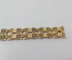 Retro 24 Ayar Altın Kakma  Toledo Bileklik