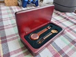 Stainless Steel Back Vintage kadın erkek - 2 li kol saati