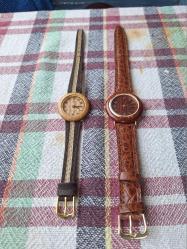 Stainless Steel Back Vintage kadın erkek - 2 li kol saati