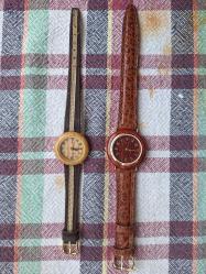 Stainless Steel Back Vintage kadın erkek - 2 li kol saati
