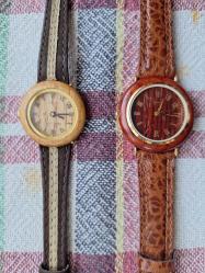 Stainless Steel Back Vintage kadın erkek - 2 li kol saati