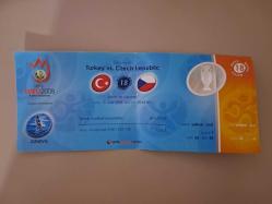 EURO 2008 TÜRKİYE ÇEK CUMHURİYETİ EFSANEVİ 3-2  LİK MAÇ BİLETİ FATİH TERİM NİHAT KAHVECİ ARDA TURAN