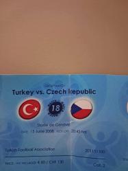 EURO 2008 TÜRKİYE ÇEK CUMHURİYETİ EFSANEVİ 3-2  LİK MAÇ BİLETİ FATİH TERİM NİHAT KAHVECİ ARDA TURAN