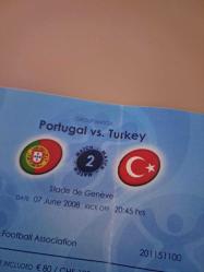 Euro 2008 Portekiz Türkiye mac bileti milli takım A milliler maç bileti PEPE RONALDO