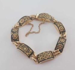 Retro 24 Ayar Altın Kakma Toledo Bileklik Bilezik