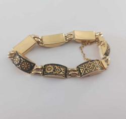 Retro 24 Ayar Altın Kakma Toledo Bileklik Bilezik