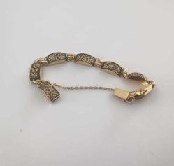 Retro 24 Ayar Altın Kakma Toledo Bileklik Bilezik