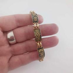 Retro 24 Ayar Altın Kakma Toledo Bileklik Bilezik